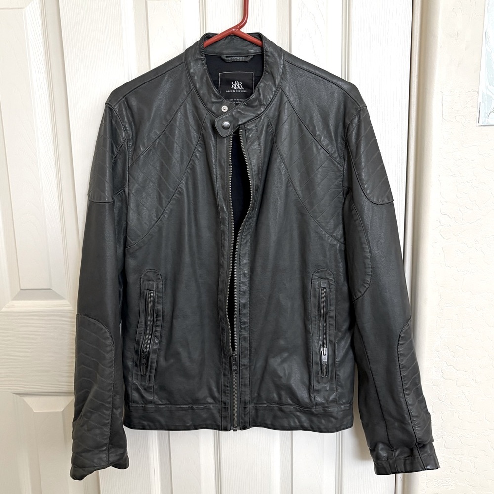 Rock & Republic Black vegan leather moto Jacket